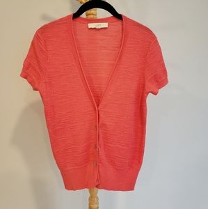 Loft Summer Knit Short Sleeve Sweater, V-Neck